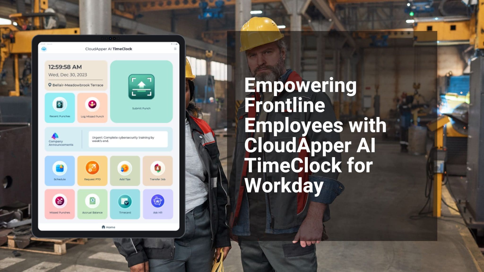 Empowering Frontline Employees With Cloudapper Ai Timeclock For Workday